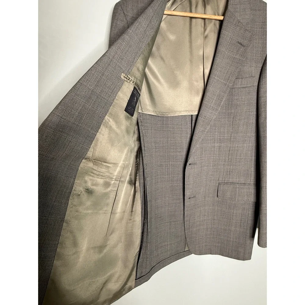 Cricketeer Hecht's Mens Grey Glen Plaid 2 Button Suit Blazer Trousers USA Made - Picture 6 of 11